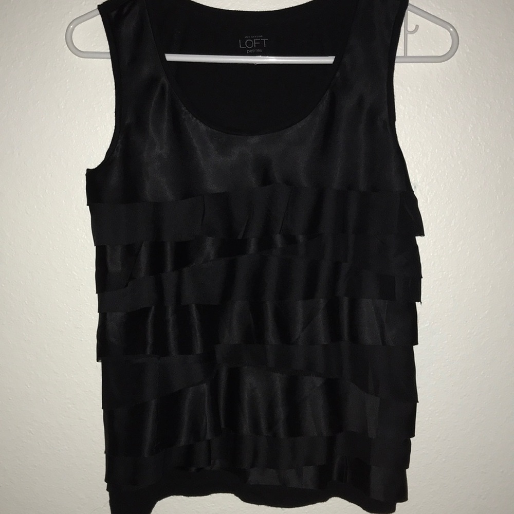 Ruffle black tank